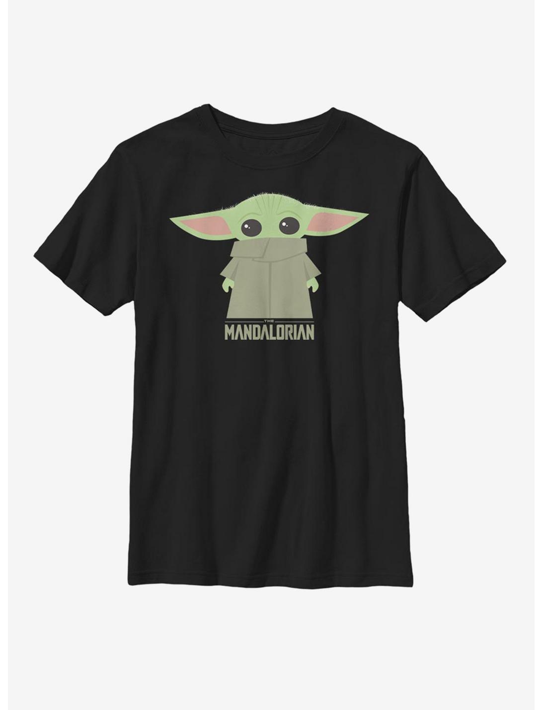 Star Wars The Mandalorian The Child Chibi Covered Face Youth T-Shirt, BLACK, hi-res