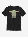 Star Wars The Mandalorian The Child Chibi Covered Face Youth T-Shirt, BLACK, hi-res