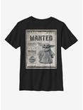 Star Wars The Mandalorian The Child Unknown Wanted Poster Youth T-Shirt, BLACK, hi-res