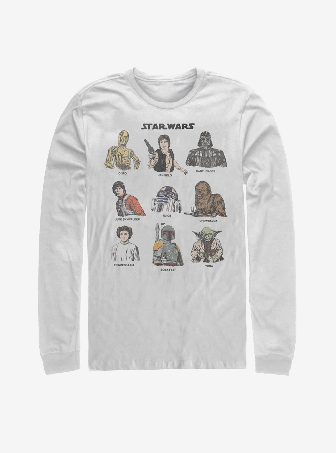 Star Wars Retro Character Cast Long-Sleeve T-Shirt, , hi-res