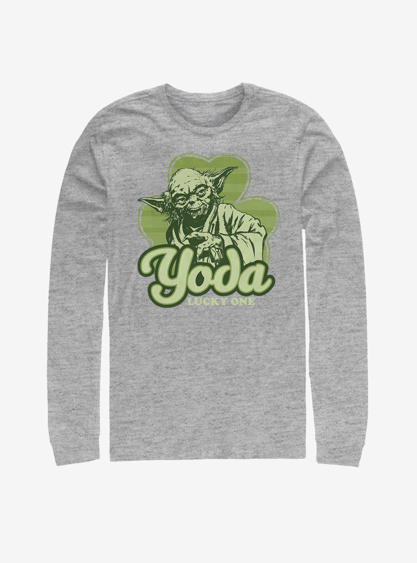 Star Wars Yoda Lucky Retro Long-Sleeve T-Shirt, ATH HTR, hi-res