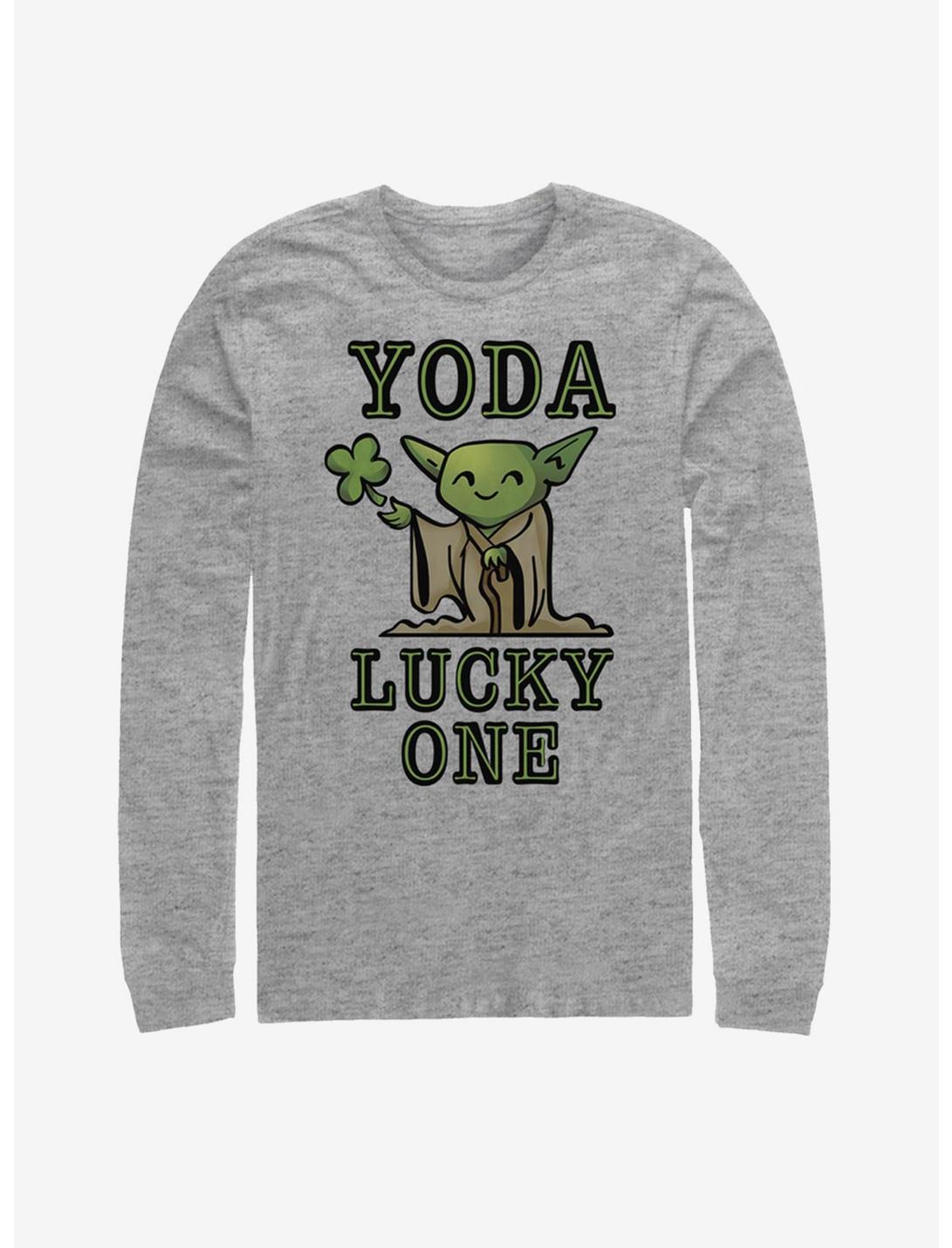 Star Wars Yoda So Lucky Long-Sleeve T-Shirt, ATH HTR, hi-res
