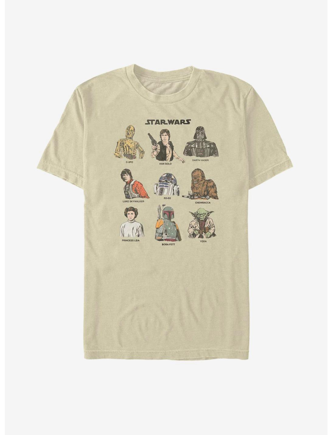 Star Wars Retro Character Cast T-Shirt, SAND, hi-res