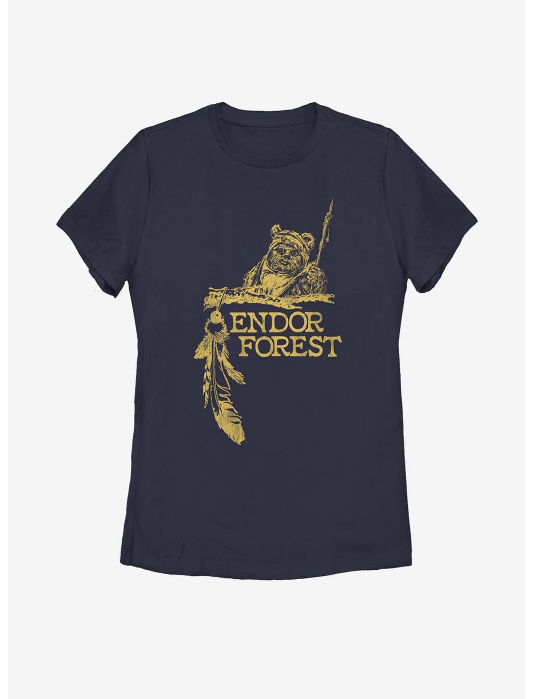 Star Wars Endor Forest Womens T-Shirt, NAVY, hi-res