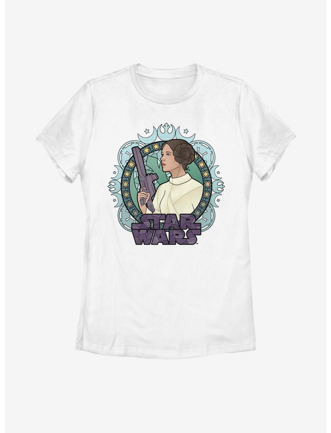Star Wars Leia Glass Womens T-Shirt, WHITE, hi-res