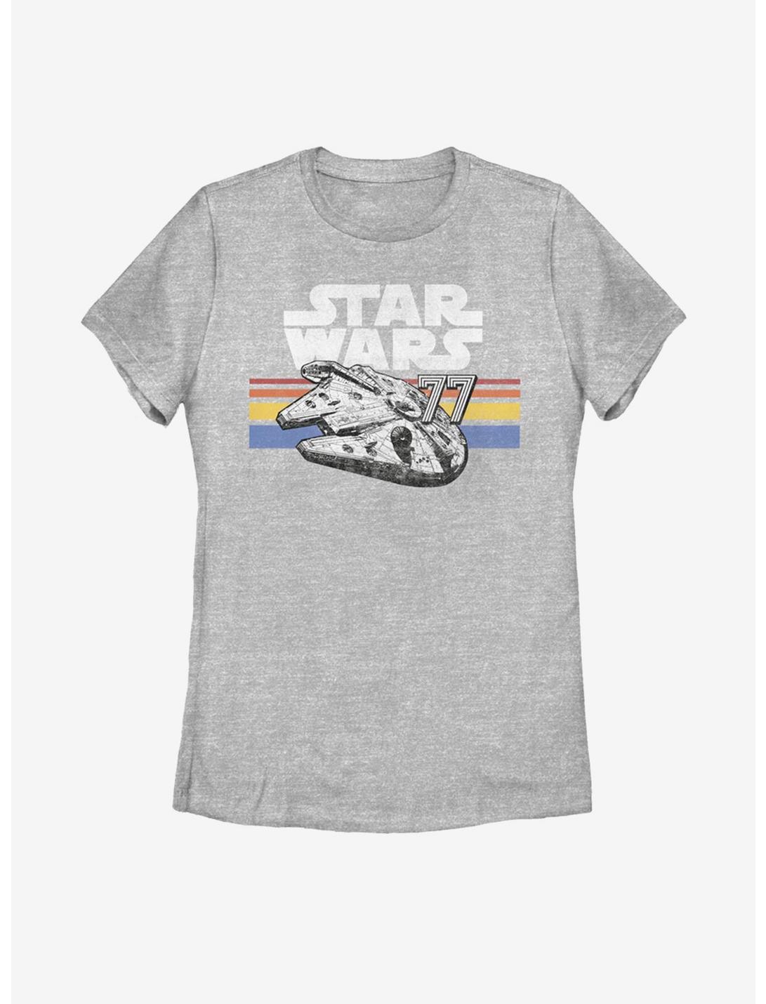 Star Wars Vintage Falcon Stripes Womens T-Shirt, ATH HTR, hi-res