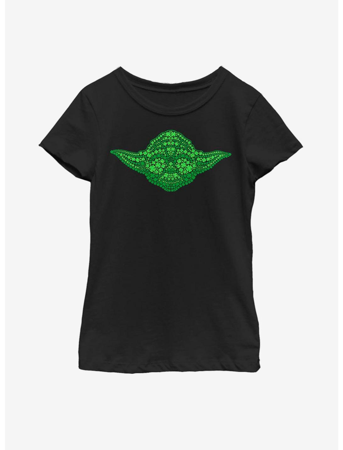 Star Wars Yoda Clovers Youth Girls T-Shirt, BLACK, hi-res