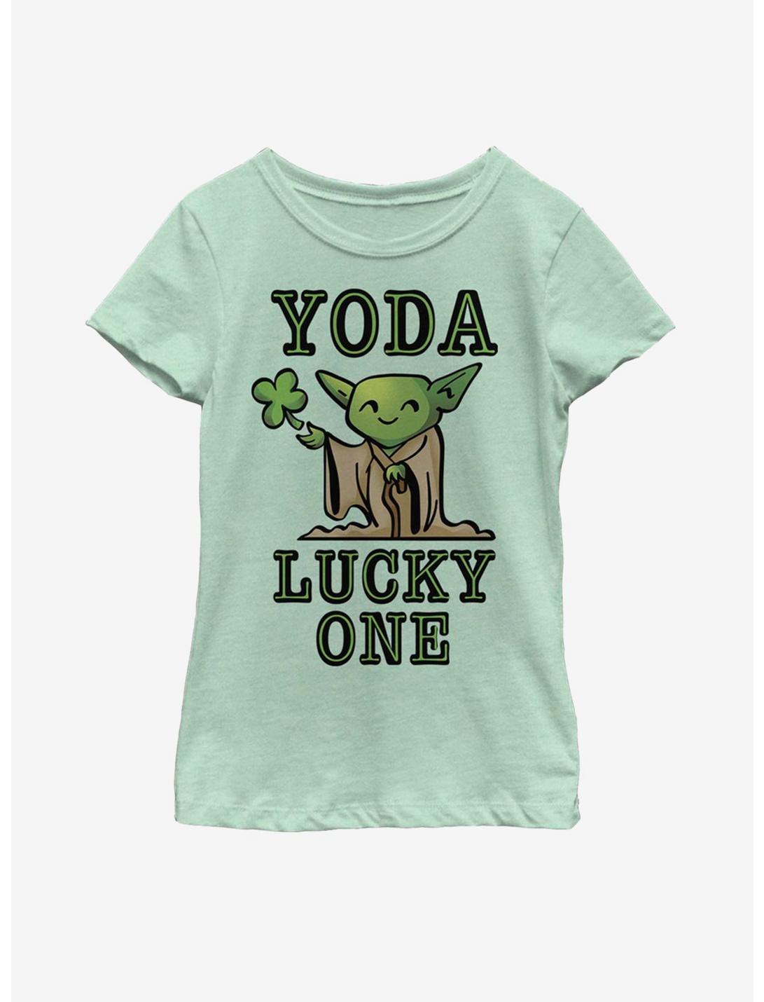 Star Wars Yoda So Lucky Youth Girls T-Shirt, MINT, hi-res
