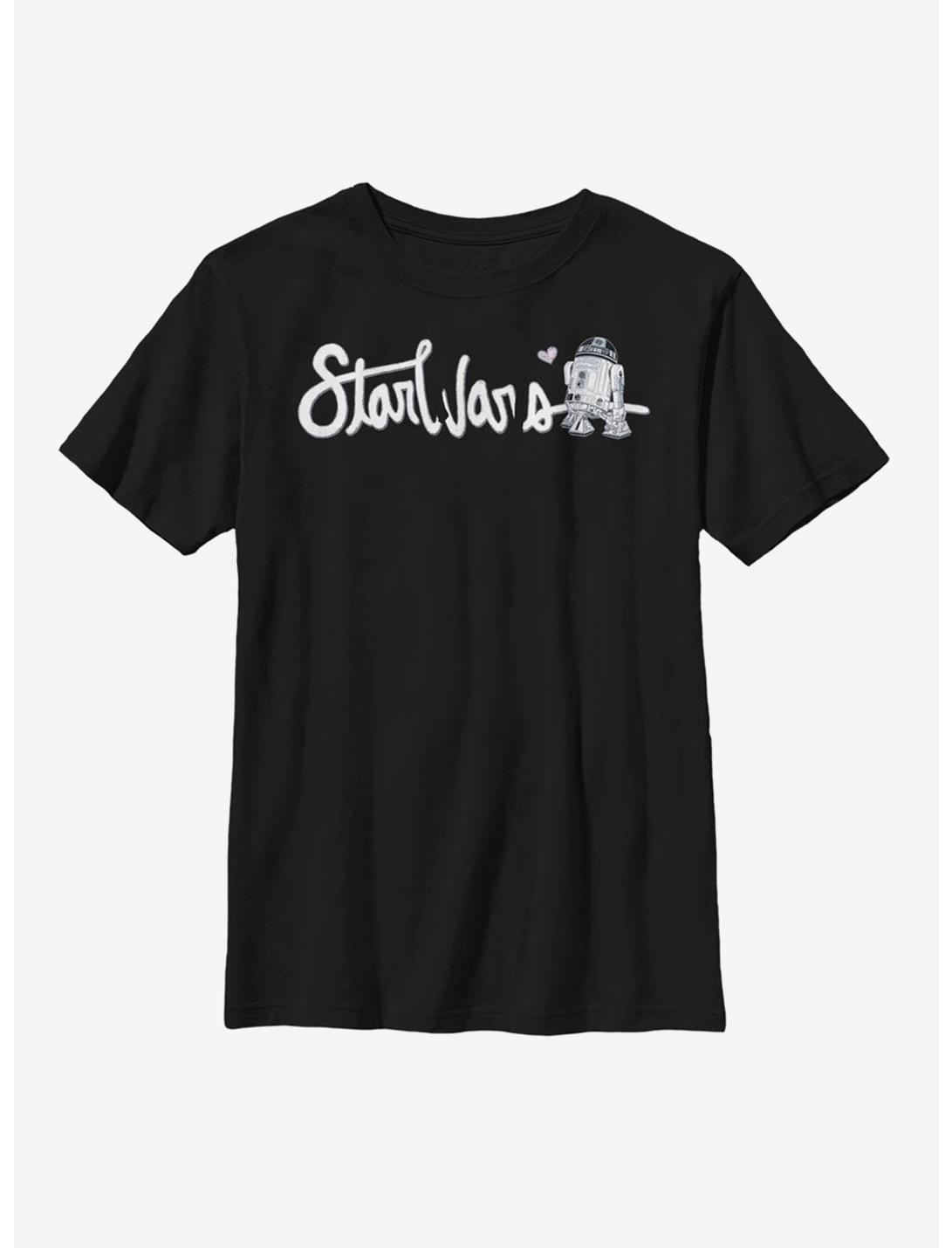 Star Wars Cursive R2 Youth T-Shirt, BLACK, hi-res