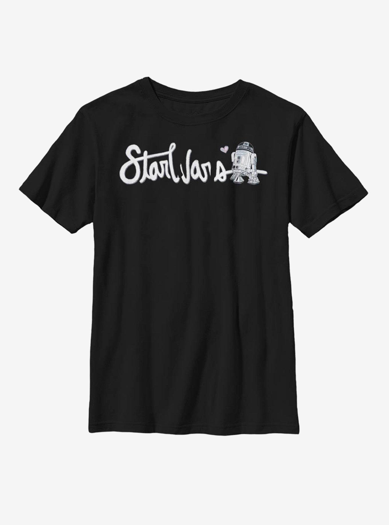 Star Wars Cursive R2 Youth T-Shirt, BLACK, hi-res