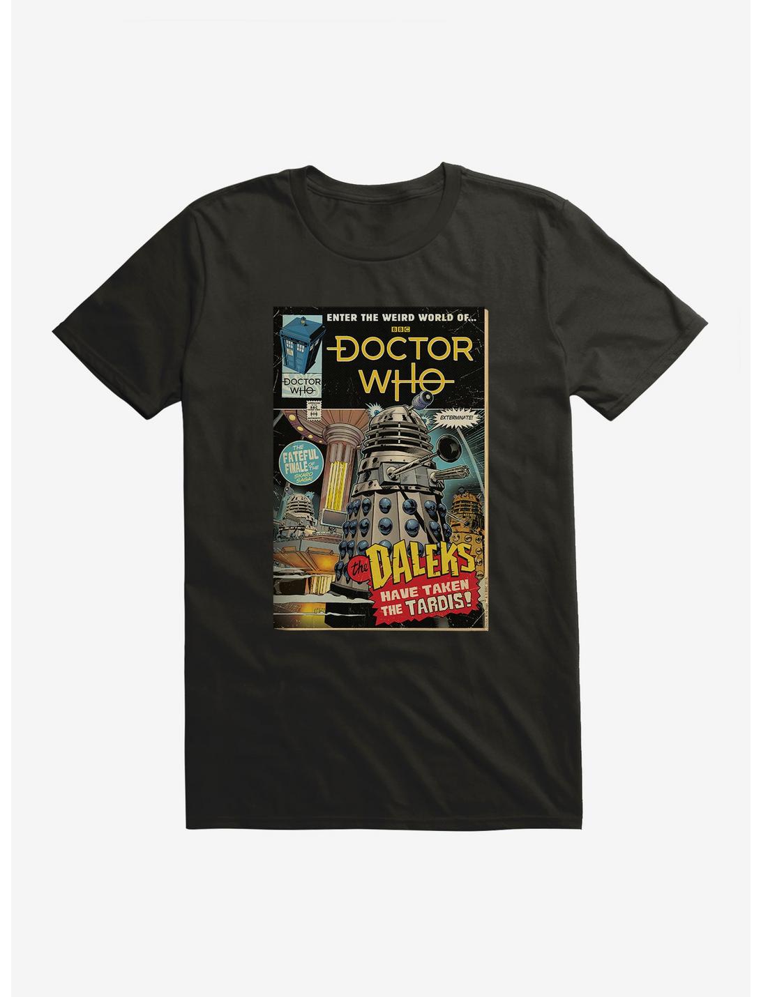 Doctor Who Daleks Takeover Comic Cover T-Shirt, BLACK, hi-res