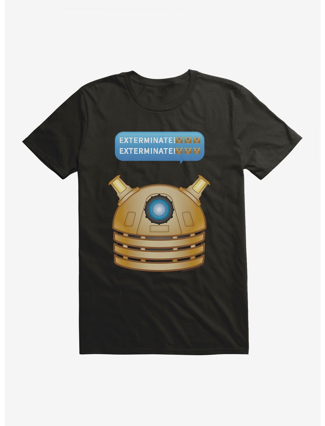 Doctor Who Dalek Exterminate Emoji Scene T-Shirt, BLACK, hi-res