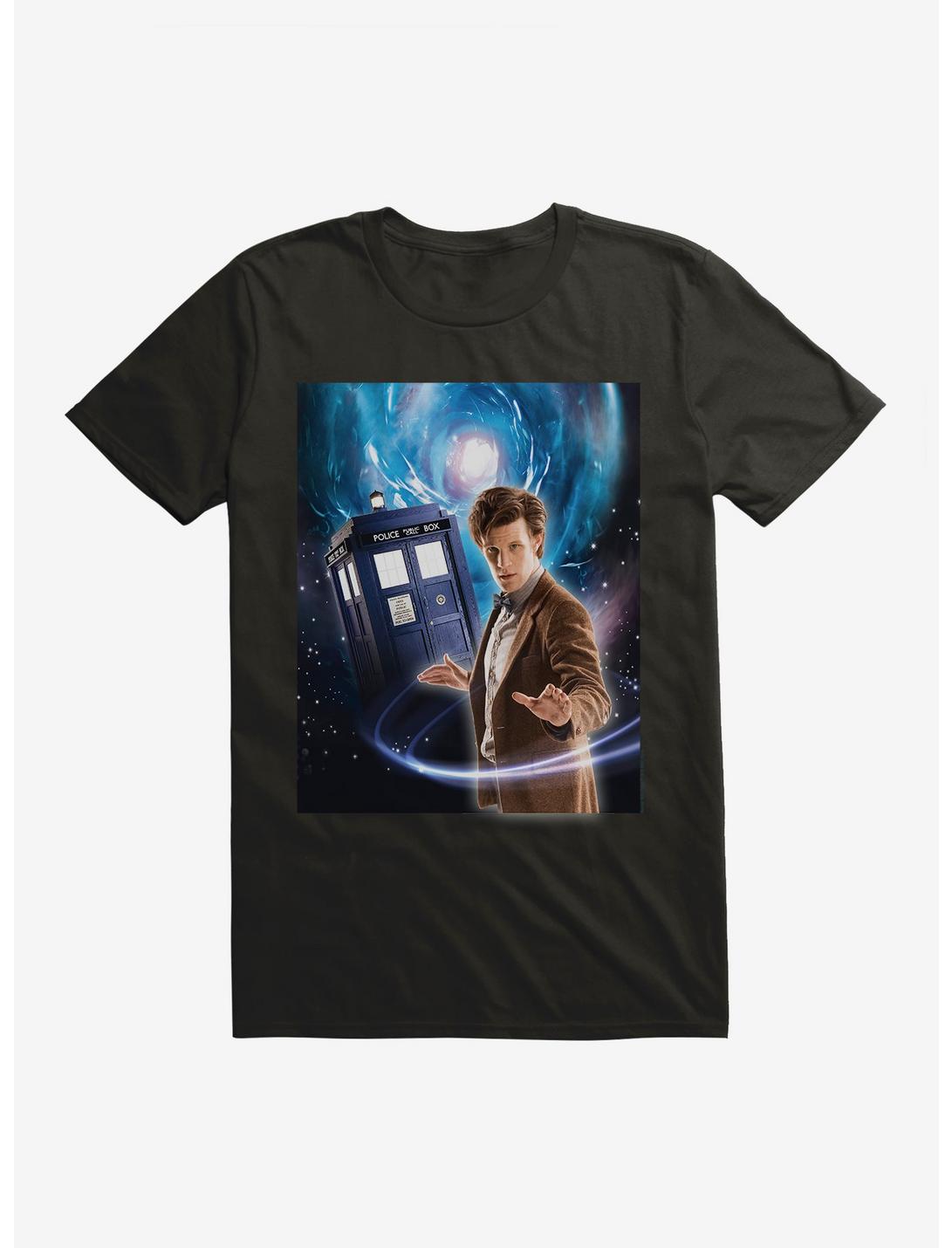 Doctor Who The Eleventh Doctor And Tardis Space T-Shirt, BLACK, hi-res