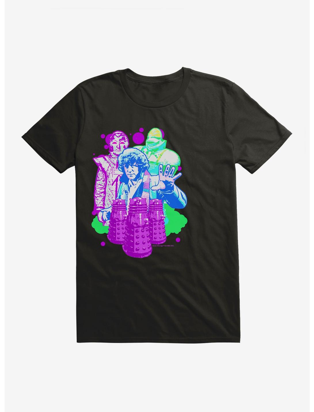 Doctor Who Neon Art T-Shirt, BLACK, hi-res