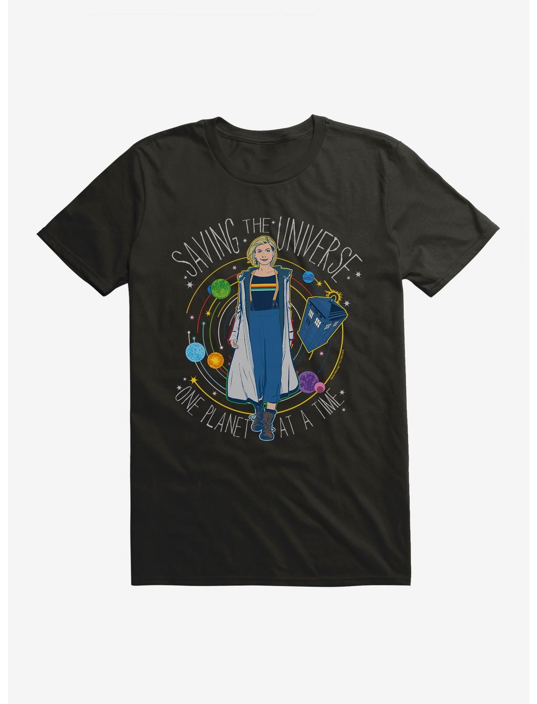Doctor Who The Thirteenth Doctor Saving The Universe One Planet At A Time T-Shirt, BLACK, hi-res