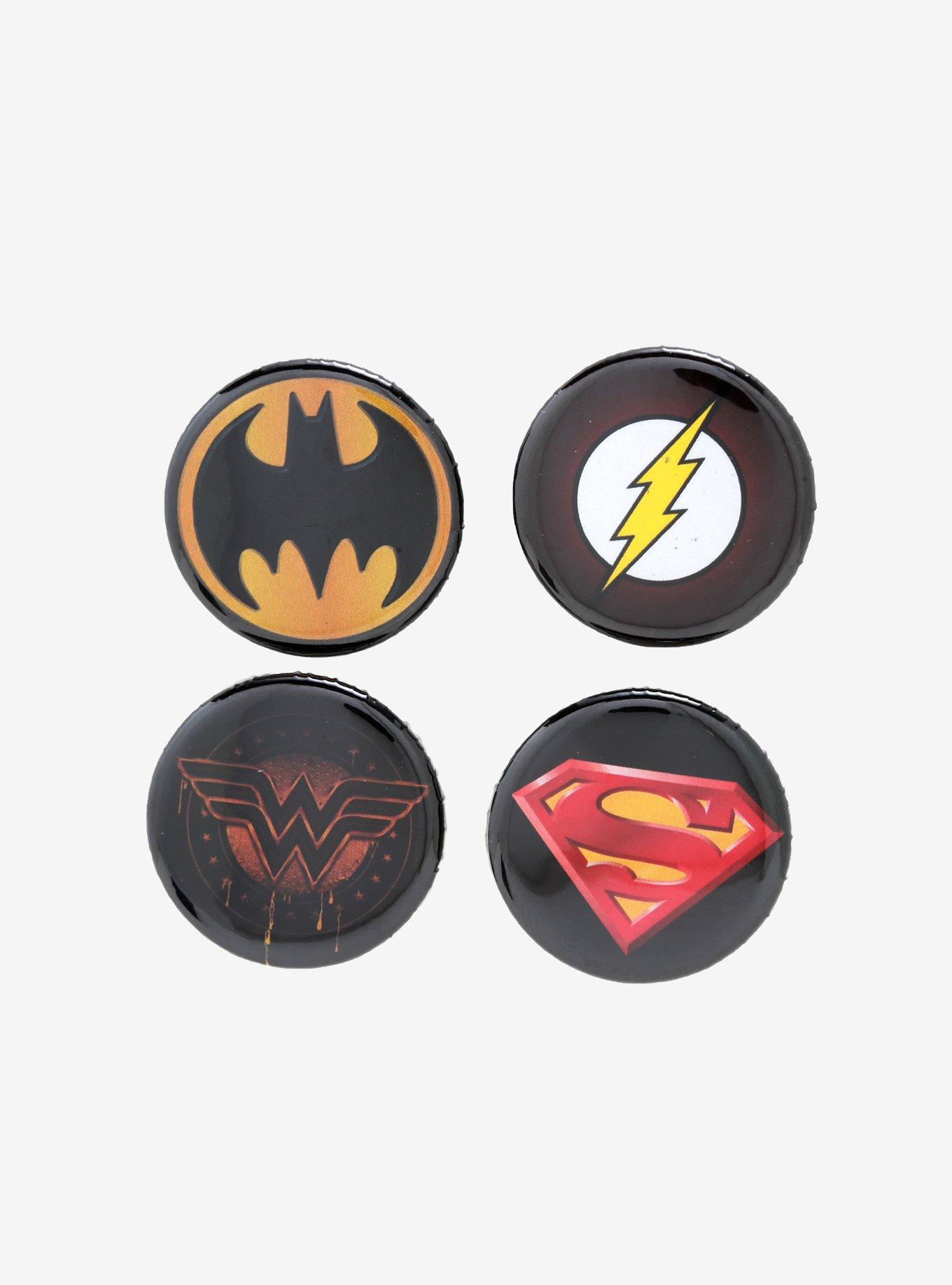 DC Comics Justice League Logo Button Set | Hot Topic