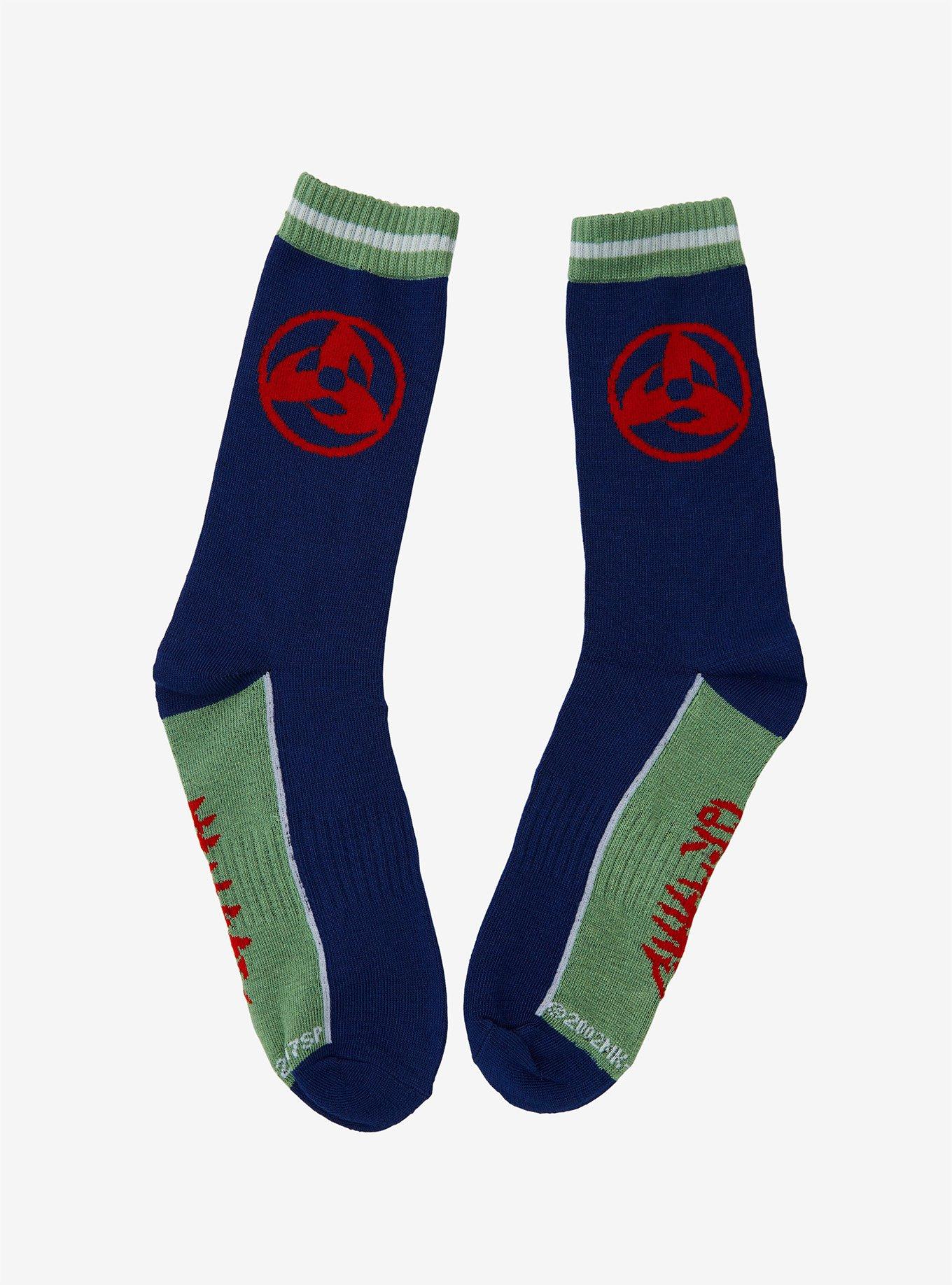 Naruto Shippuden Sharingan Crew Socks - BoxLunch Exclusive, , hi-res