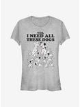 Disney 101 Dalmatians I Need All These Dogs Classic Girls T-Shirt, ATH HTR, hi-res