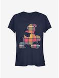 Disney Donald Duck Plaid Outline Classic Girls T-Shirt, NAVY, hi-res