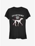 Disney 101 Dalmatians Life Is Better Classic Girls T-Shirt, BLACK, hi-res