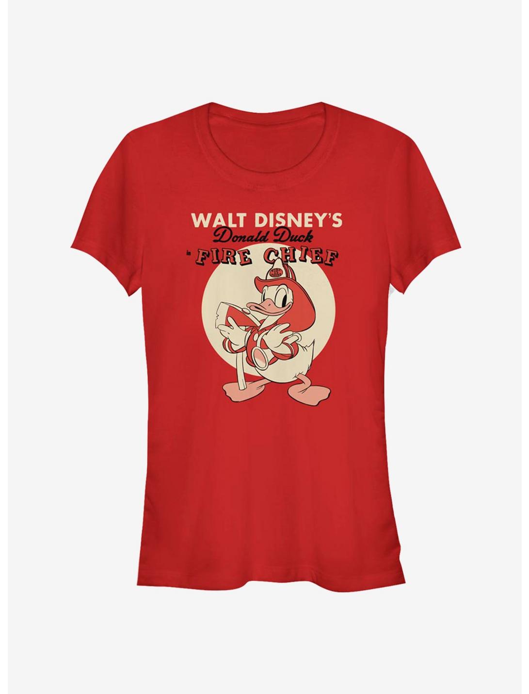 Disney Donald Duck Fire Chief Classic Girls T-Shirt, RED, hi-res