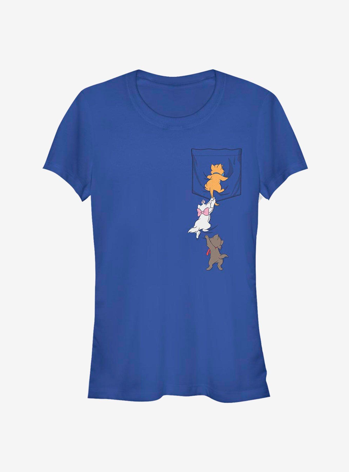 Disney Aristocats Kitten Crawl Faux Pocket Tee Classic Girls T-Shirt, ROYAL, hi-res