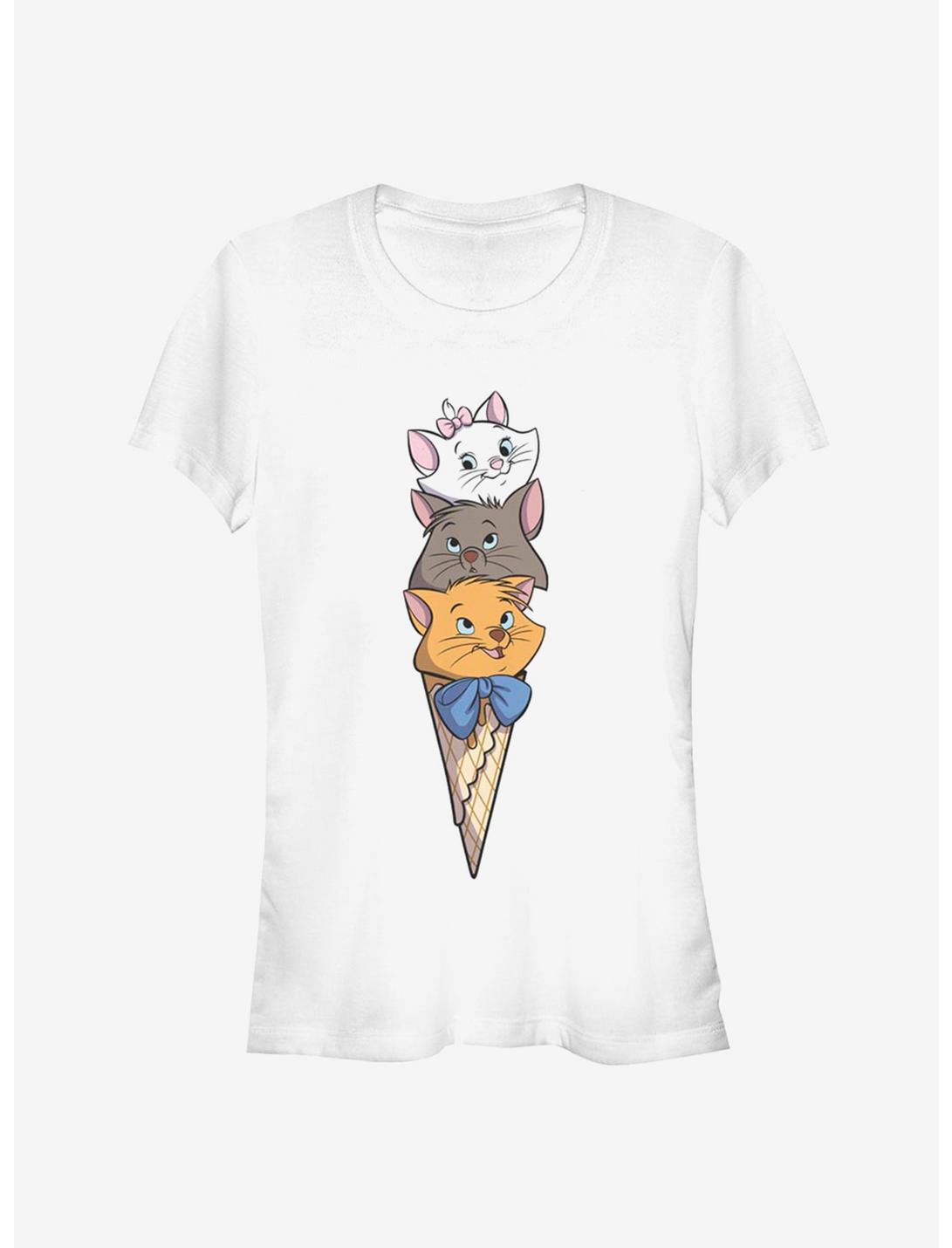 Disney Aristocats Ice Cream Stack Classic Girls T-Shirt, WHITE, hi-res