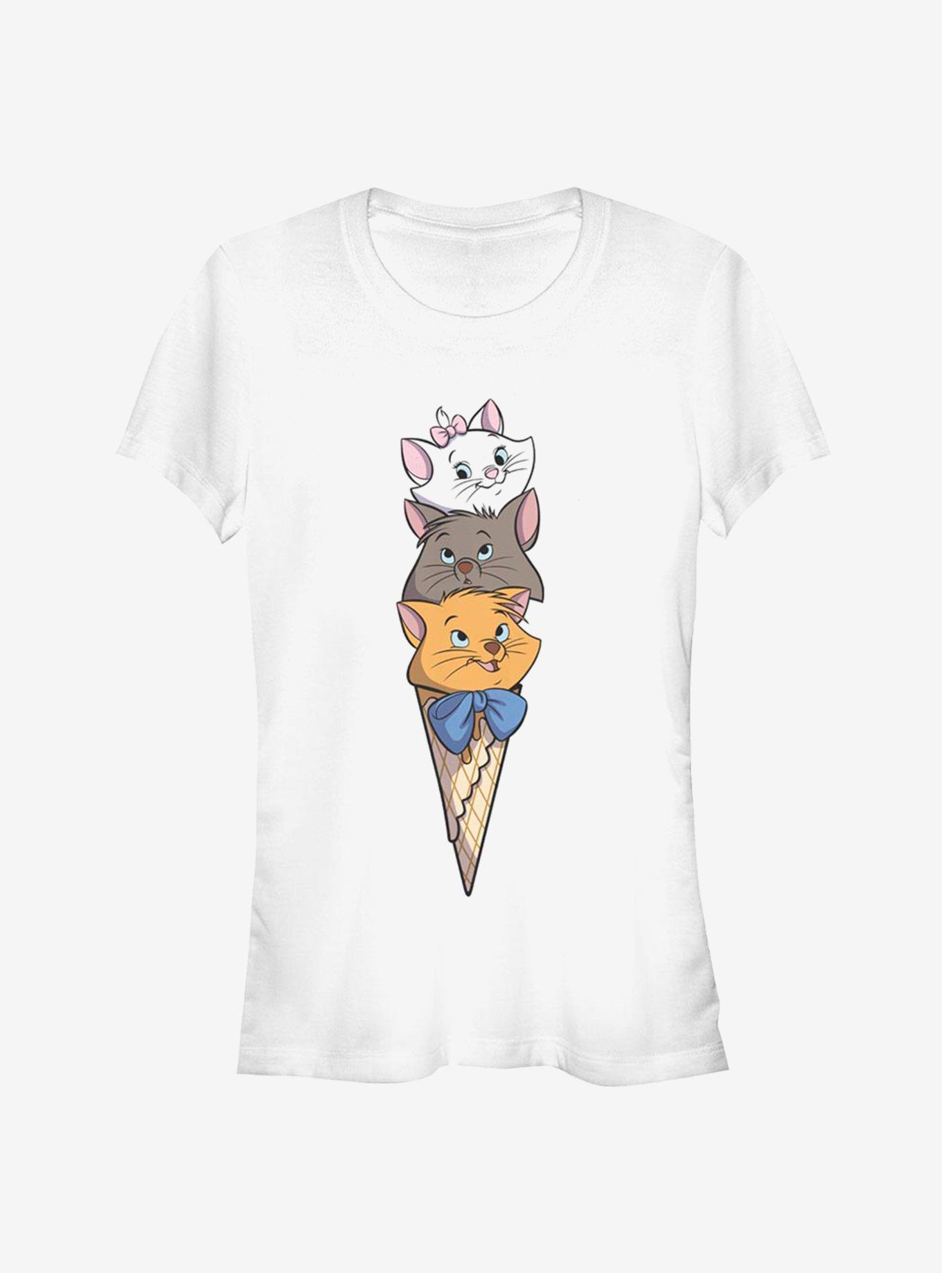 Disney Aristocats Ice Cream Stack Classic Girls T-Shirt, WHITE, hi-res