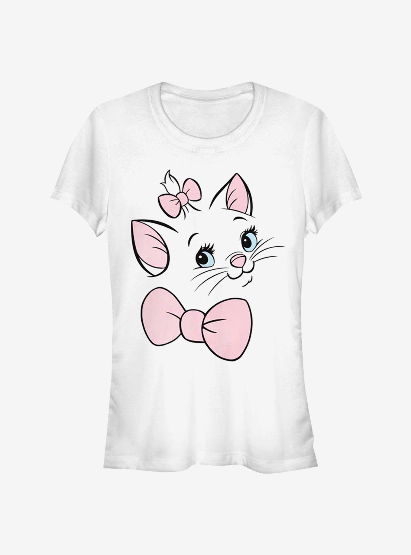 Disney Aristocats Marie Face Outline Classic Girls T-Shirt, WHITE, hi-res