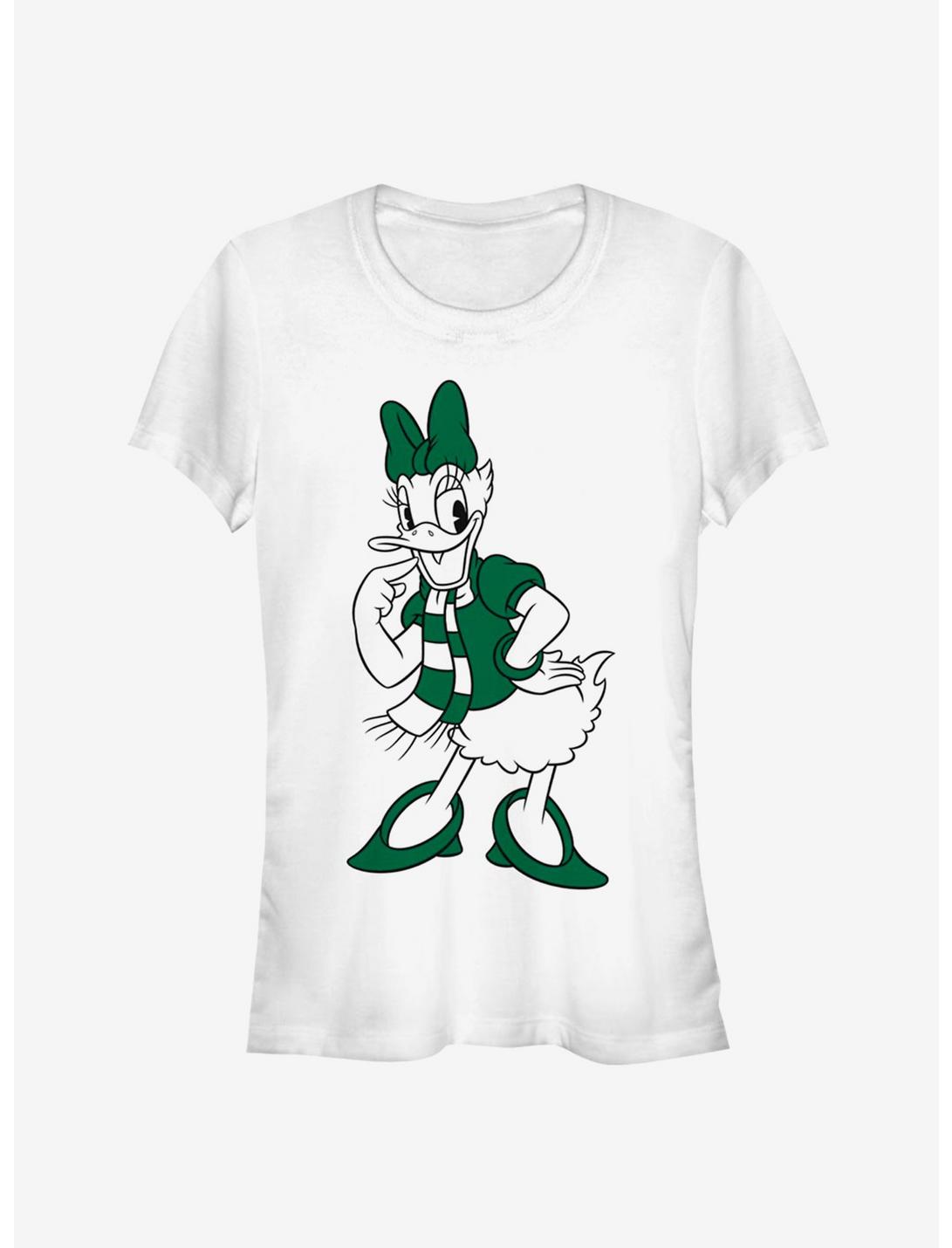 Disney Daisy Duck Green Holiday Outfit Classic Girls T-Shirt, WHITE, hi-res