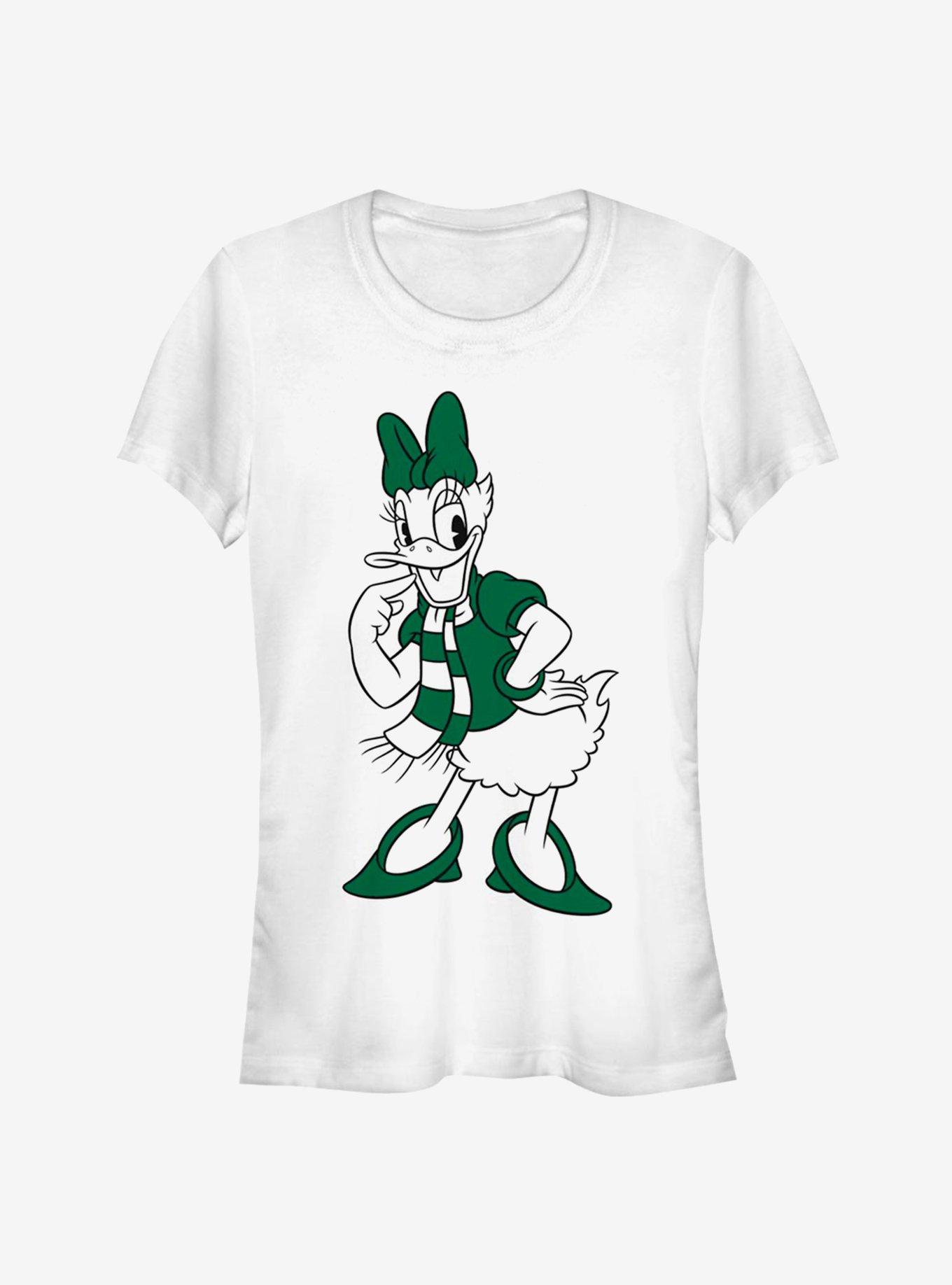 Disney Daisy Duck Green Holiday Outfit Classic Girls T-Shirt, WHITE, hi-res