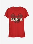 Disney Mickey Mouse Plaid Head Daughter Classic Girls T-Shirt, RED, hi-res