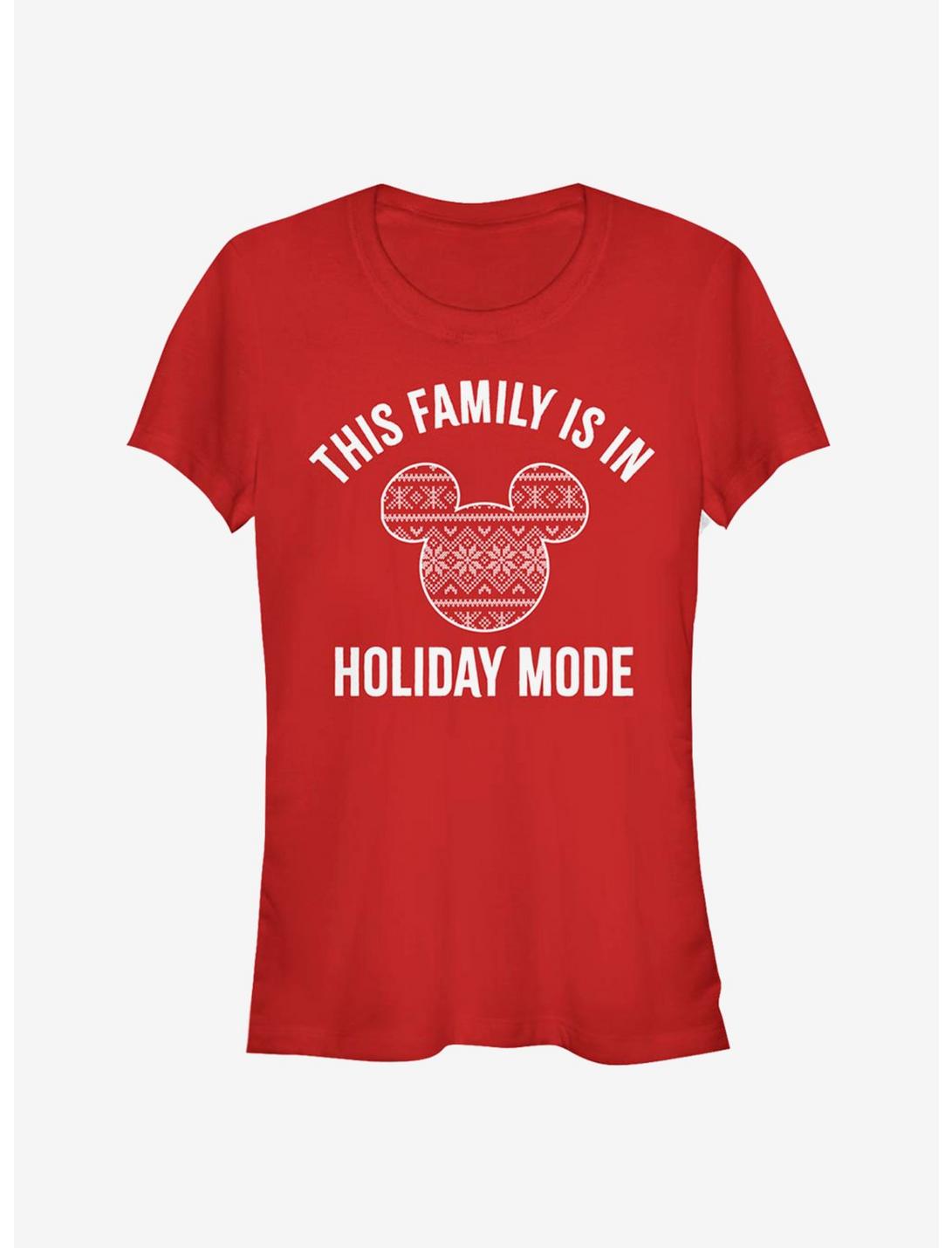 Disney Mickey Mouse The Family Is In Holiday Mode Classic Girls T-Shirt, RED, hi-res