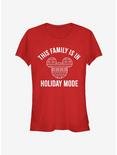 Disney Mickey Mouse The Family Is In Holiday Mode Classic Girls T-Shirt, RED, hi-res