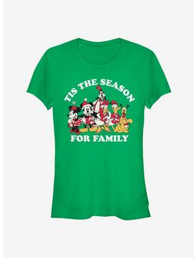 Disney Mickey Mouse Crew Tis The Season For Family Classic Girls T-Shirt, , hi-res