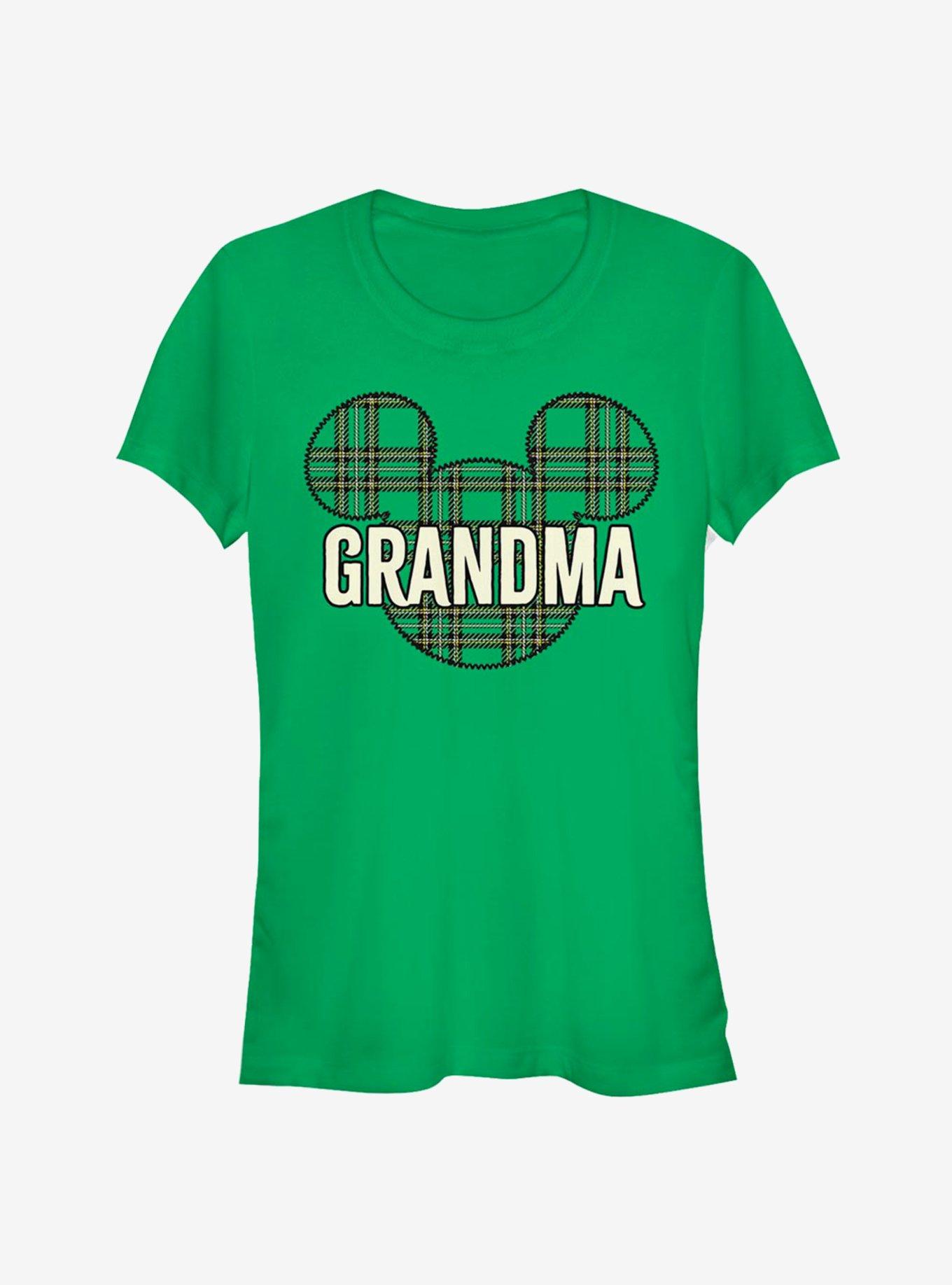 Disney Mickey Mouse Head Plaid Grandma Classic Girls T-Shirt, , hi-res