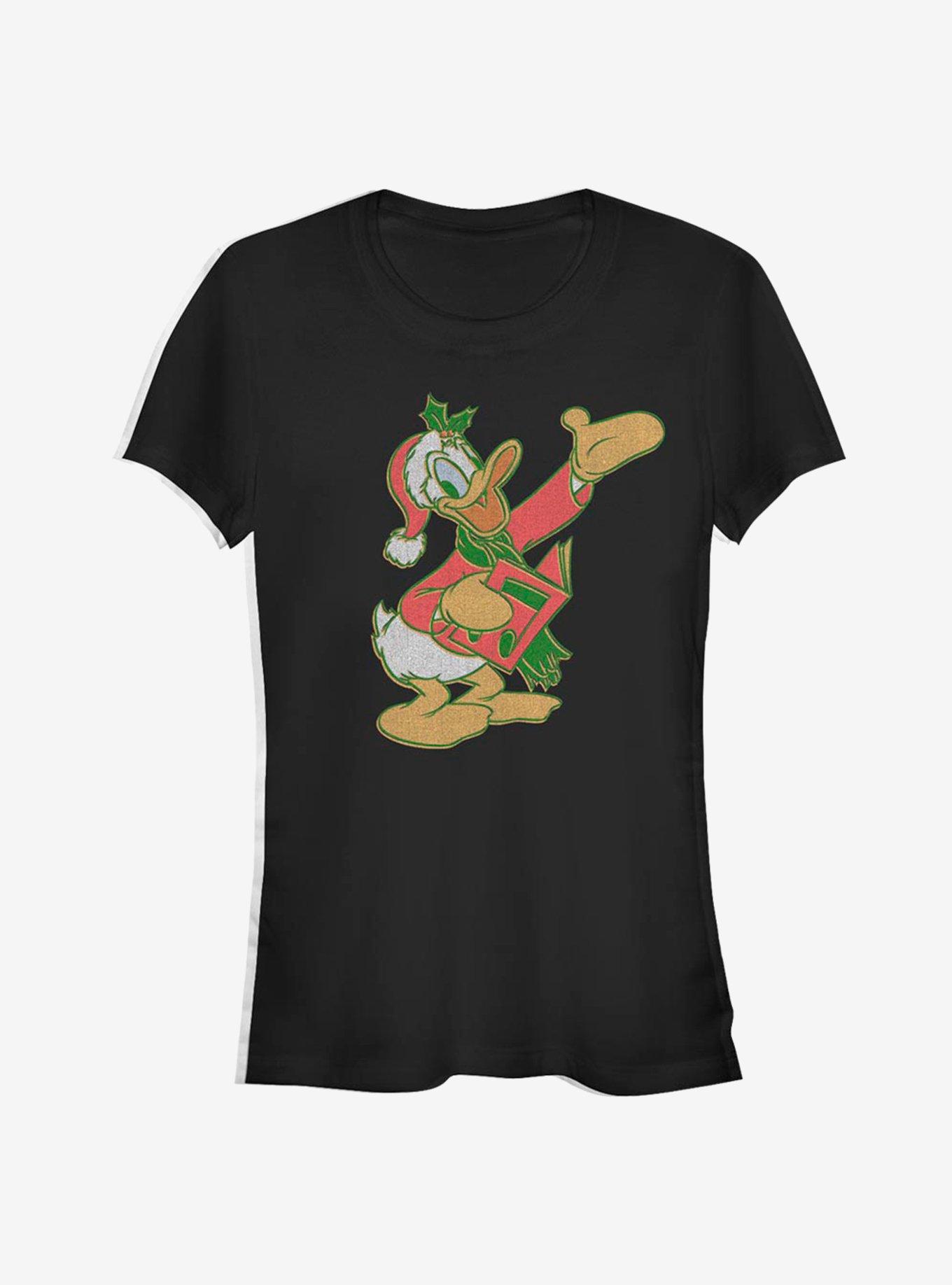 Disney Donald Duck Holiday Caroler Classic Girls T-Shirt, BLACK, hi-res