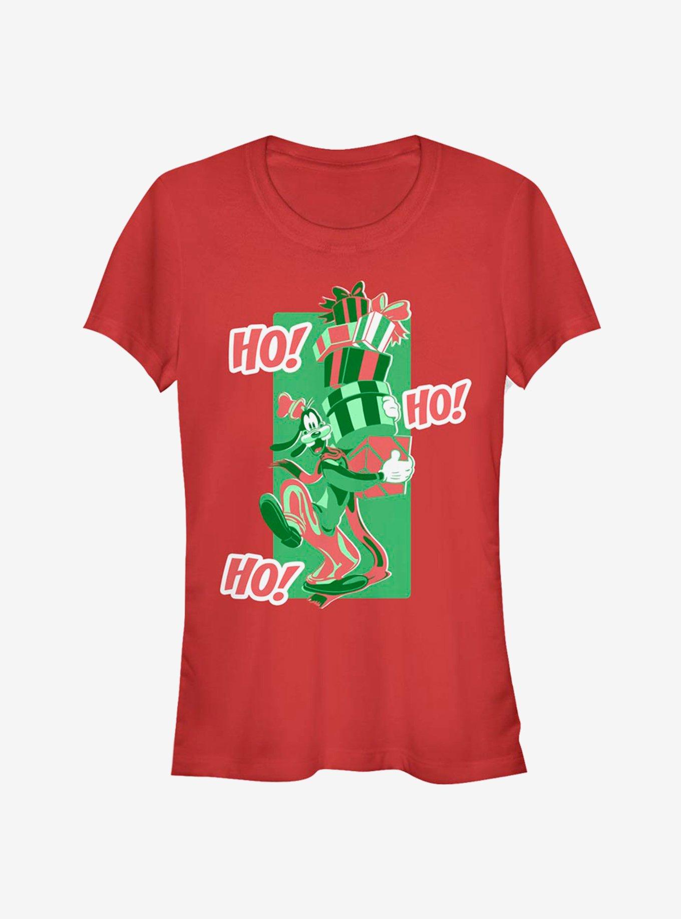 Disney Goofy Ho! Ho! Ho! Holiday Classic Girls T-Shirt, RED, hi-res