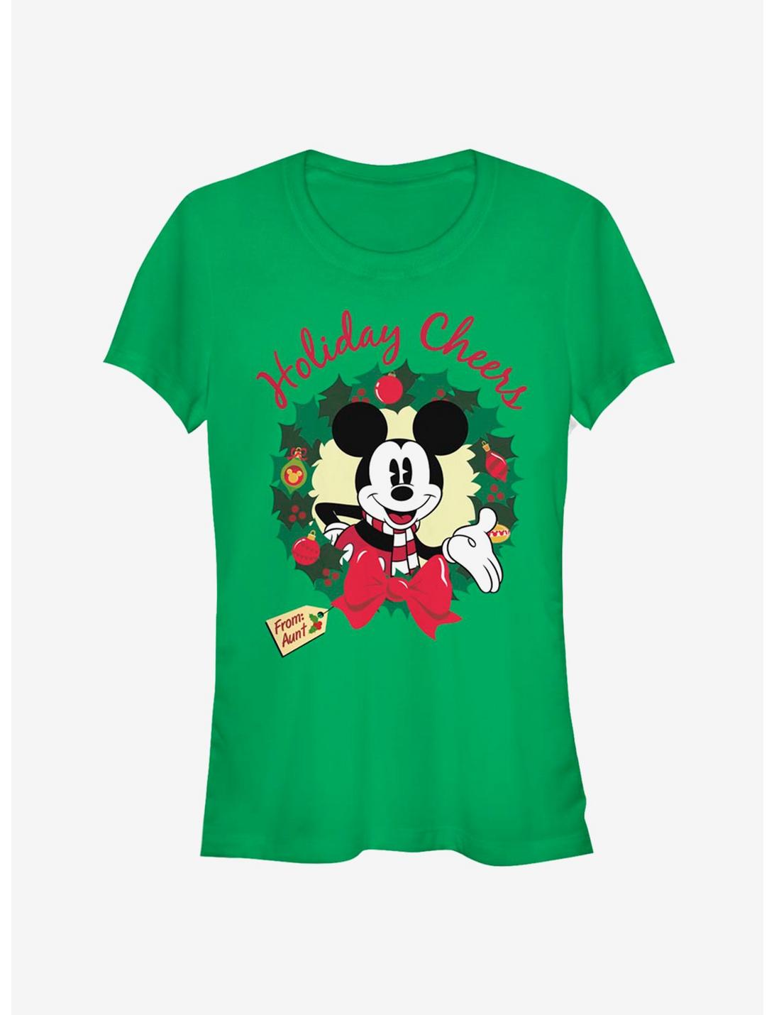 Disney Mickey Mouse Holiday Cheers From Aunt Classic Girls T-Shirt, KELLY, hi-res