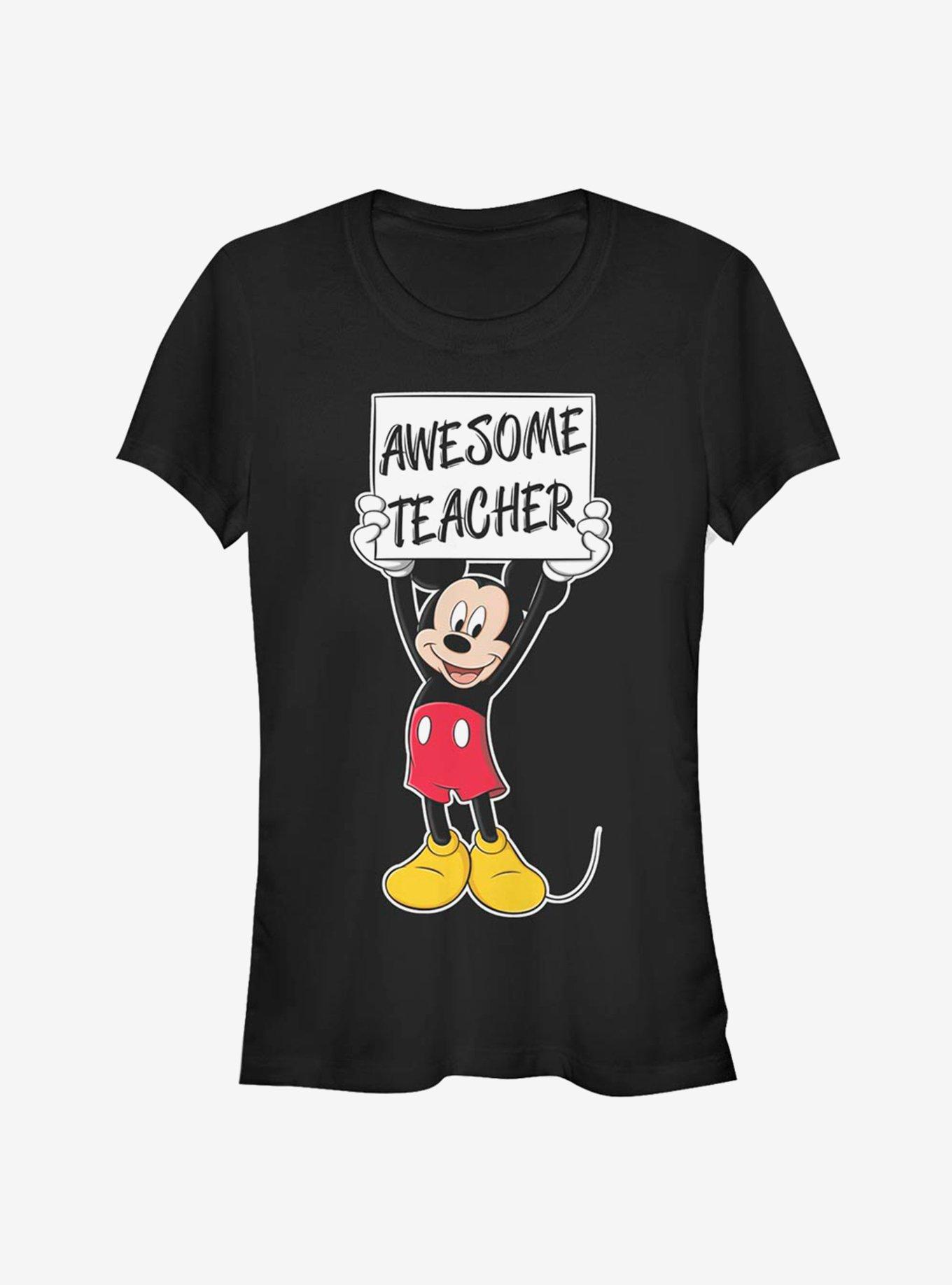 Disney Mickey Mouse Awesome Teacher Classic Girls T-Shirt, BLACK, hi-res