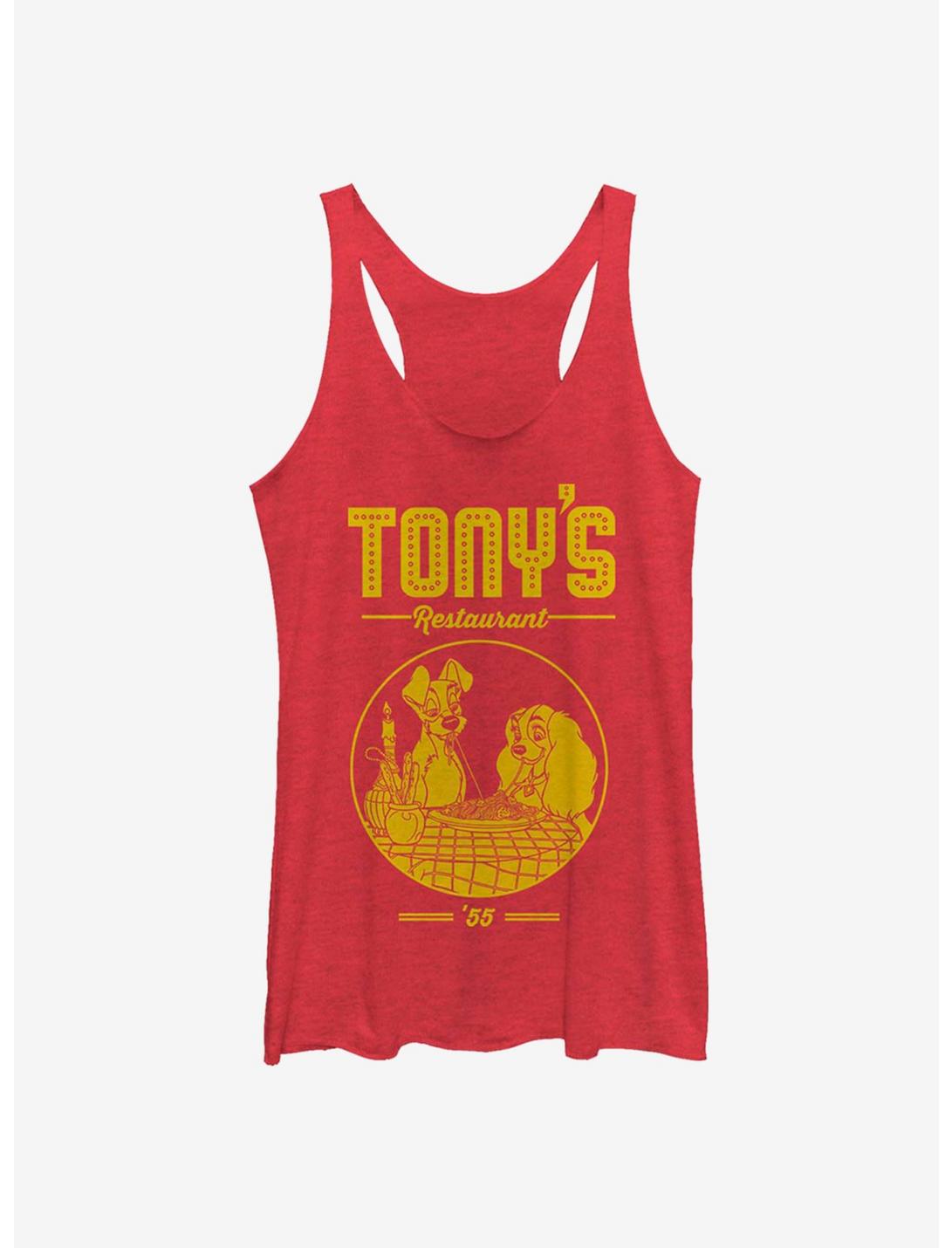 Disney Lady And The Tramp Tony's Restaurant Classic Girls Tank, RED HTR, hi-res