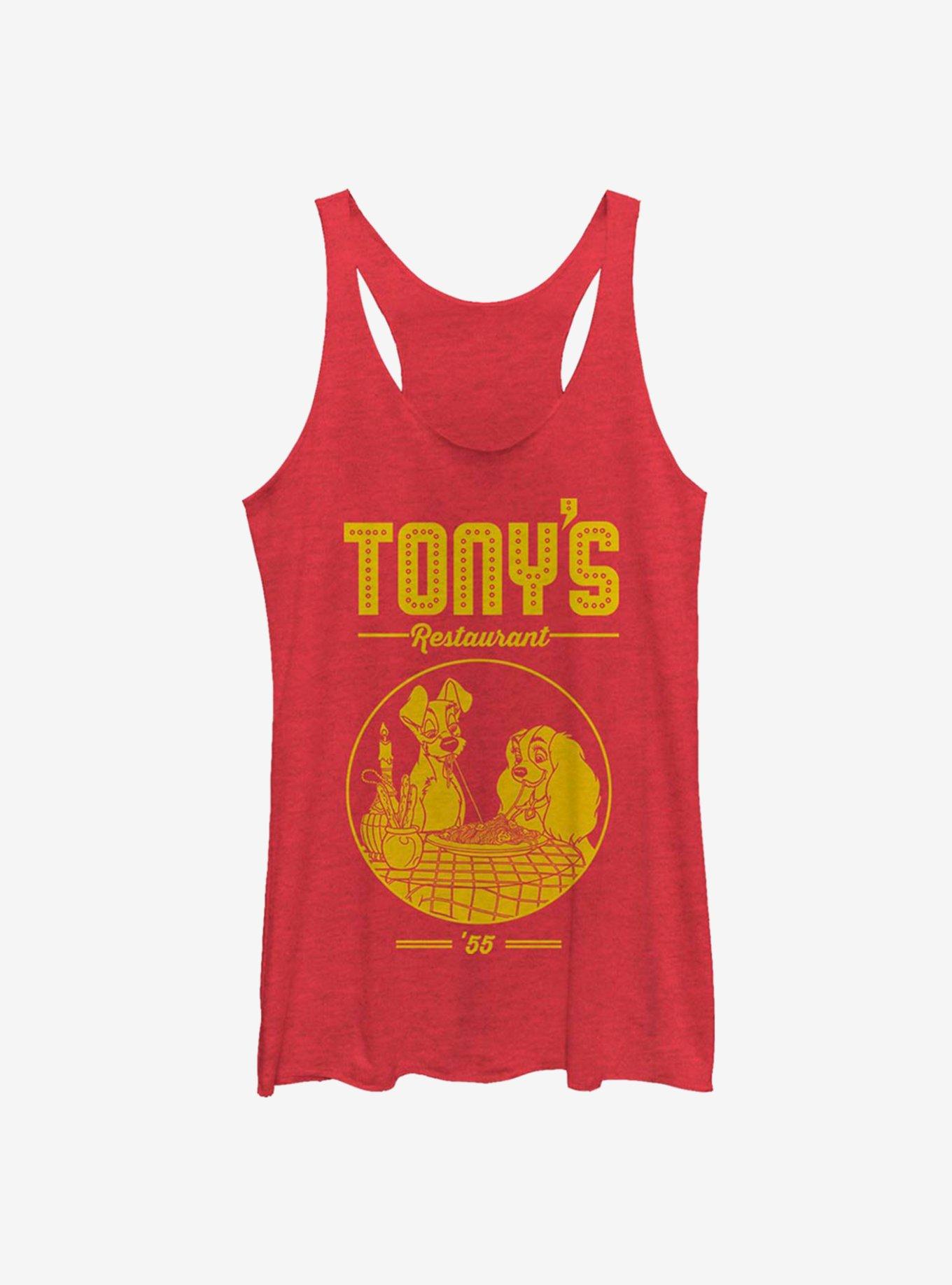 Disney Lady And The Tramp Tony's Restaurant Classic Girls Tank, RED HTR, hi-res