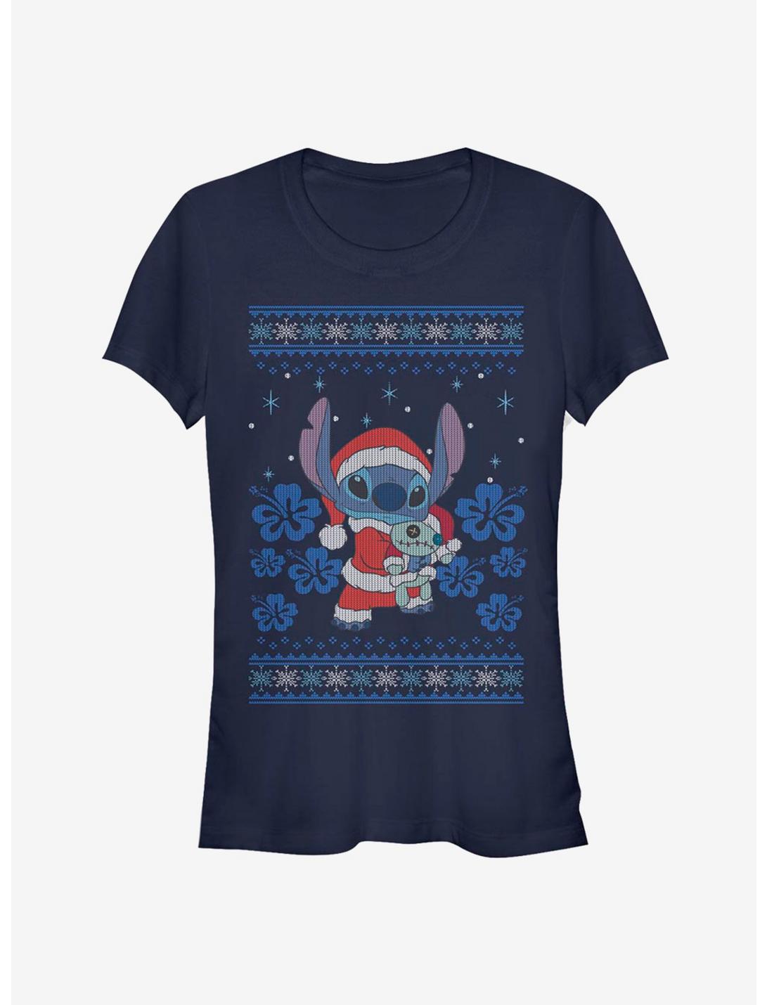 Disney Lilo & Stitch Christmas Stitch Girls T-Shirt, NAVY, hi-res