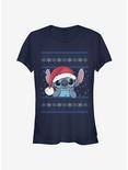 Disney Lilo & Stitch Christmas Santa Stitch Girls T-Shirt, NAVY, hi-res