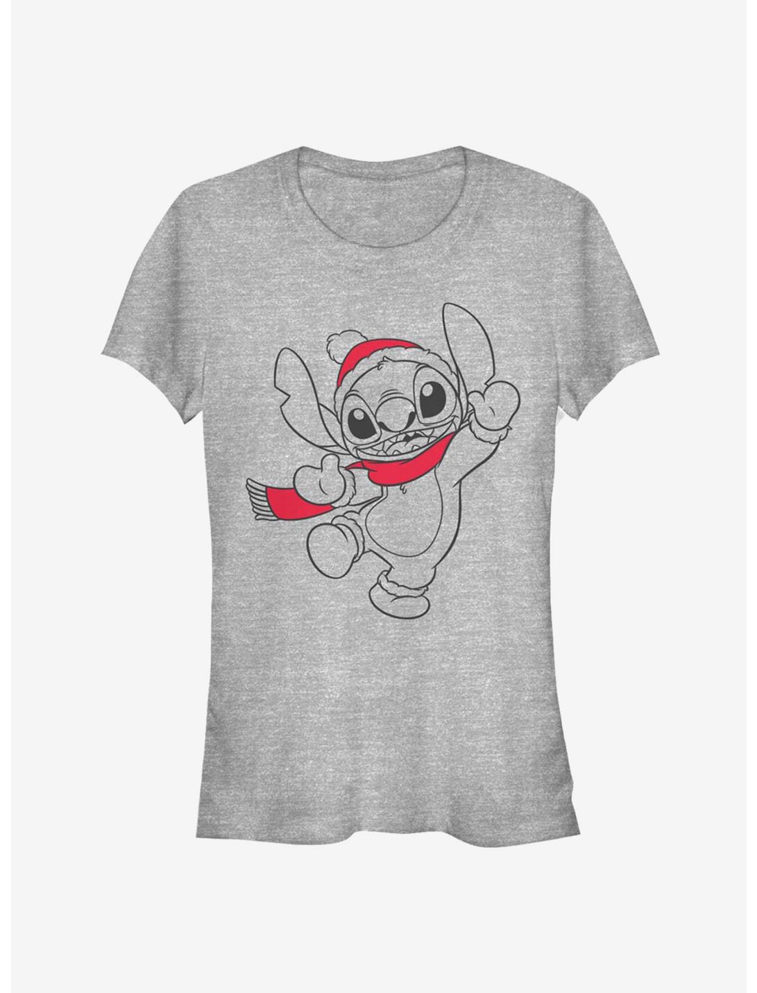 Disney Lilo & Stitch Christmas Stitch Outline Girls T-Shirt, ATH HTR, hi-res