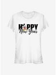 Disney Mickey Mouse Happy New Year Text Classic Girls T-Shirt, WHITE, hi-res