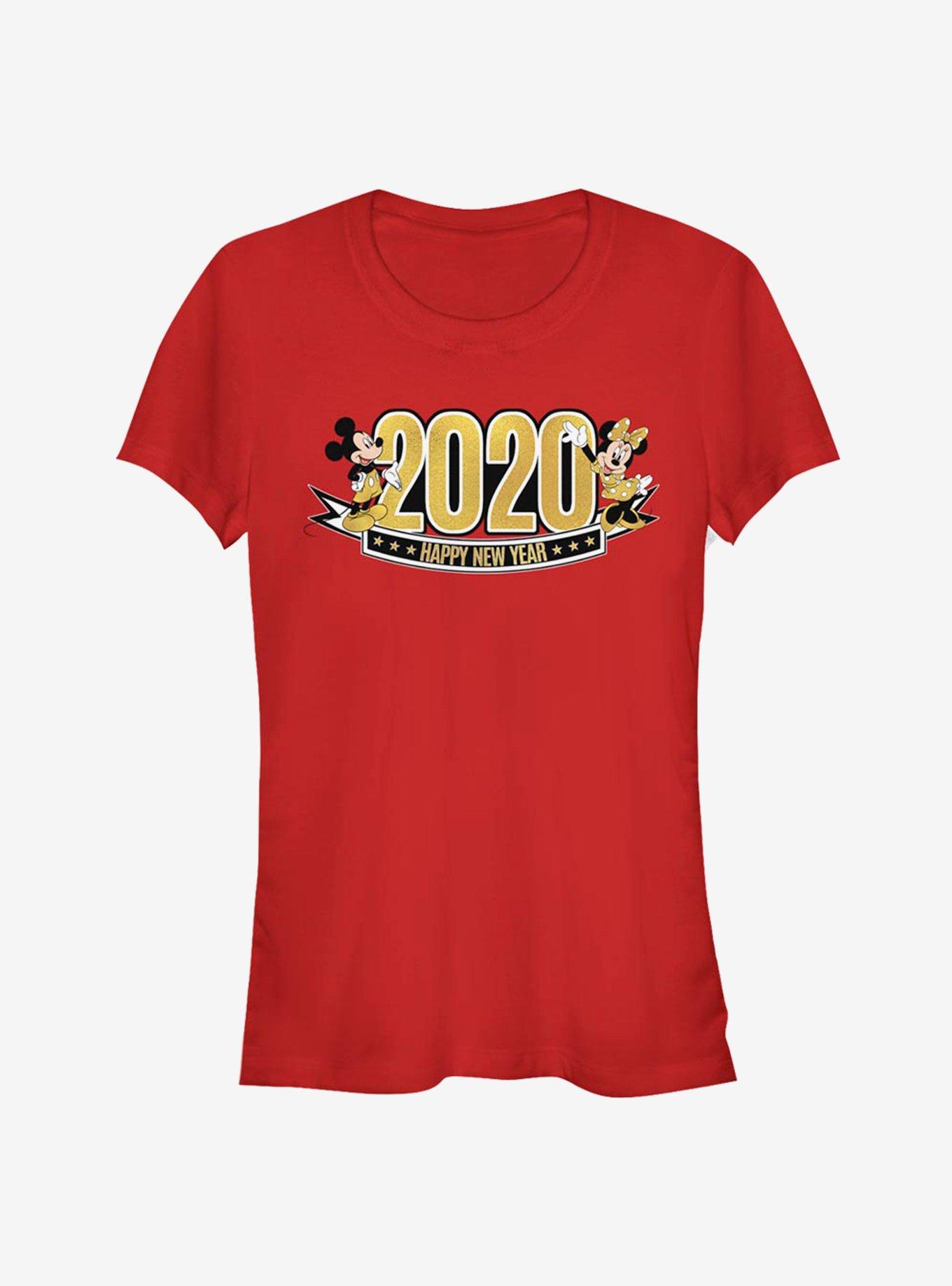 Disney Mickey Mouse And Minnie Mouse Happy New Year 2020 Classic Girls T-Shirt, RED, hi-res