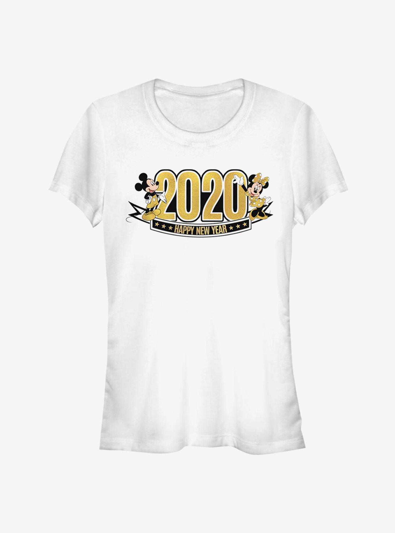 Disney Mickey Mouse And Minnie Mouse Happy New Year 2020 Classic Girls T-Shirt