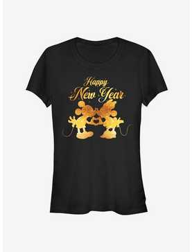 Disney Mickey Mouse And Minnie Mouse Kissing Happy New Year Classic Girls T-Shirt, , hi-res