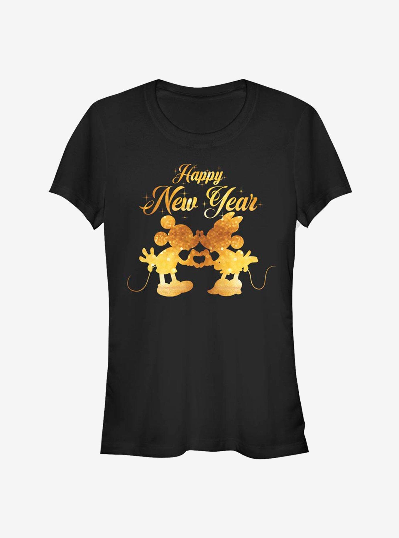 Disney Mickey Mouse & Minnie Mouse New Year Kissing Girls T-Shirt, , hi-res